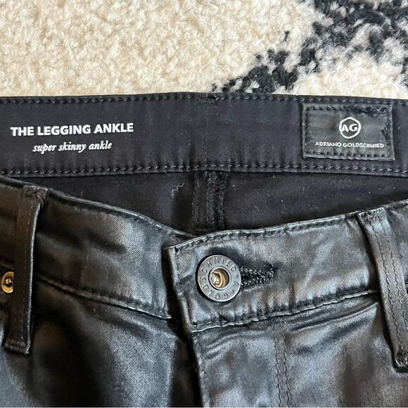 AG Adriano Goldschmied The Legging Ankle Super Skinny Ankle in Coated Black 29R - Picture 7 of 12